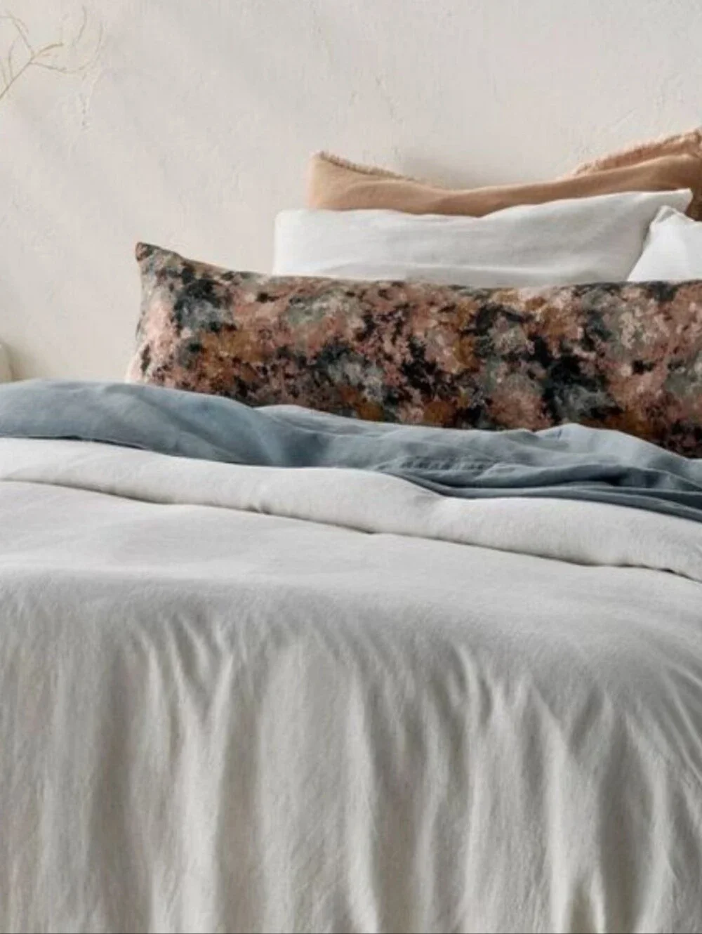 Casaluna Queen 100% Linen Duvet & Sham Set Light Gray